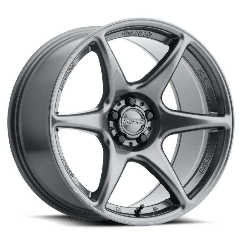 Kansei K12GM Knp 15x8in / 4x100 BP / 25mm Offset / 73.1mm Bore - Gloss Gunmetal Machined Lip Wheel