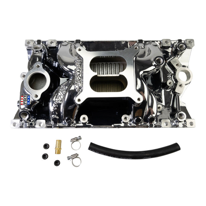 Edelbrock RPM Air-Gap Manifold for Small-Block Chevy Vortec - Chrome Plasma-thumbmail-4