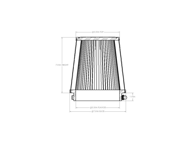 aFe Magnum FORCE Intake  Repl. Filter w/ D2 Dura-Dry Media - 5-1/2in F x 7in B x 5-1/2in T x 7in H-thumbmail-7