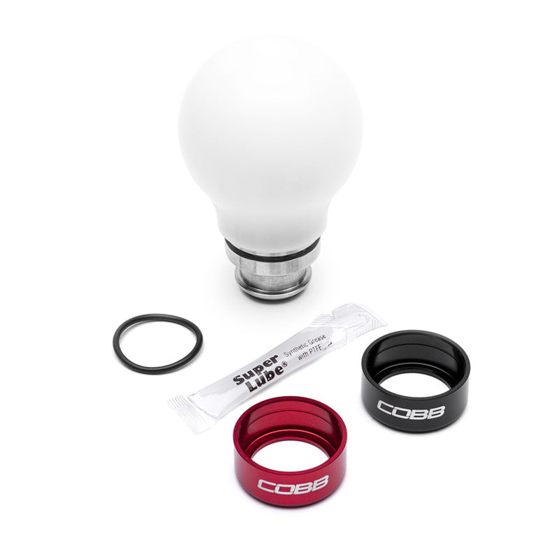 Cobb Subaru 5-Speed COBB Short Weighted Knob - White-thumbmail-1