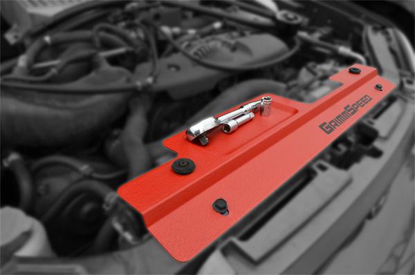 GrimmSpeed 02-07 Subaru Impreza/WRX / 04-07 STI Radiator Shroud w/Tool Tray - Red-thumbmail-5