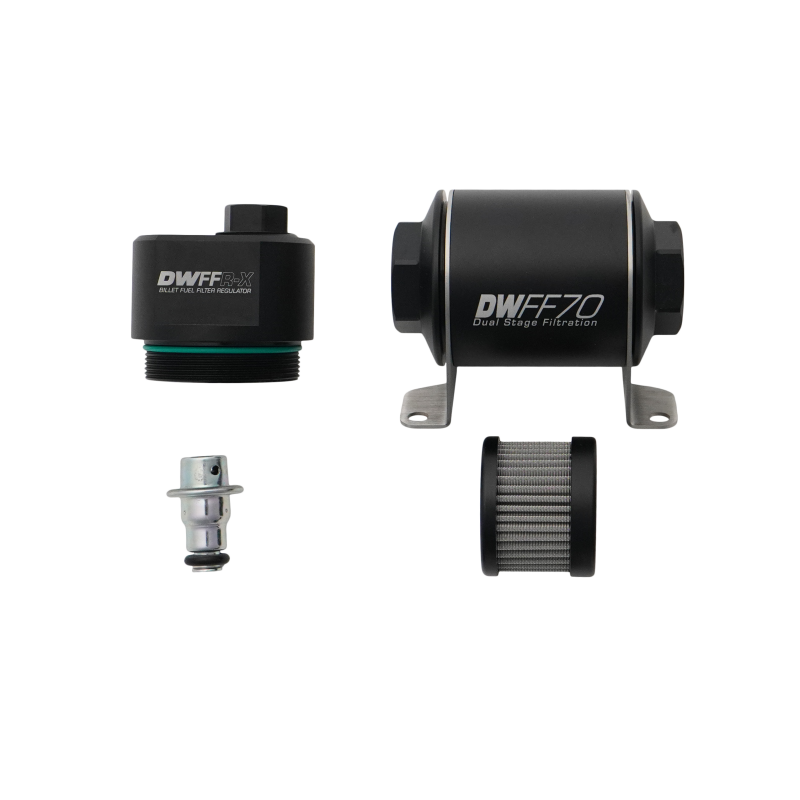 DeatschWerks DWFFR-X 70mm Billet Fuel Filter Regulator - 10 Micron-thumbmail-1