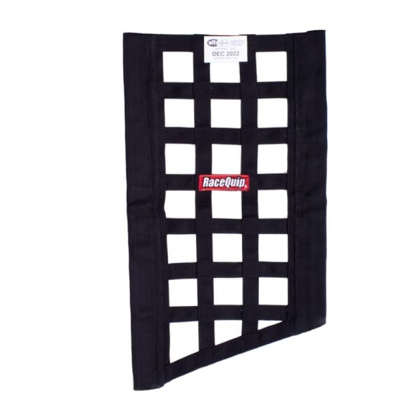 RaceQuip SFI 27.1 Rated Ribbon Style Funny Car Window Net / Black 22 to 18 H X 12 W-thumbmail-1