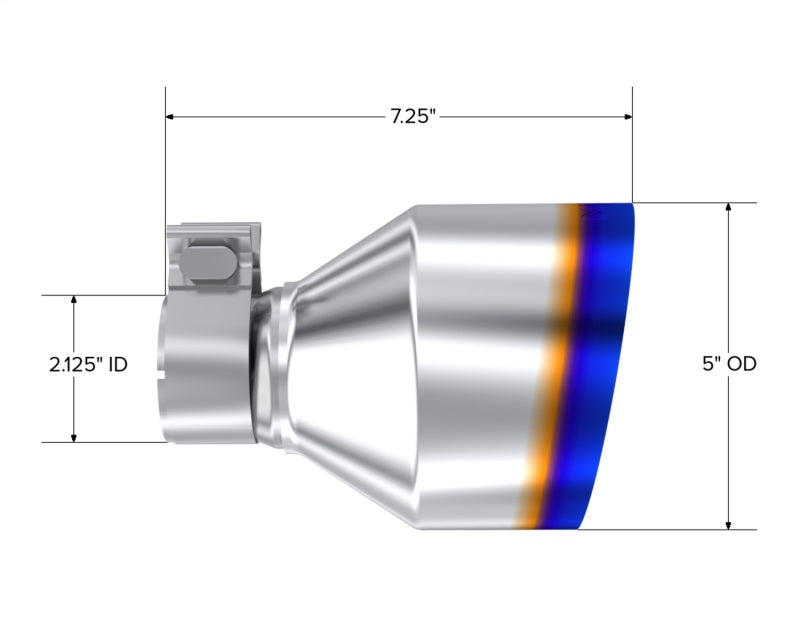 MBRP T304 SS Burnt End Tip 2.125inID, 5inOD Out, 7.25in Length, Pair 17-25 BRZ / GR86-thumbmail-2