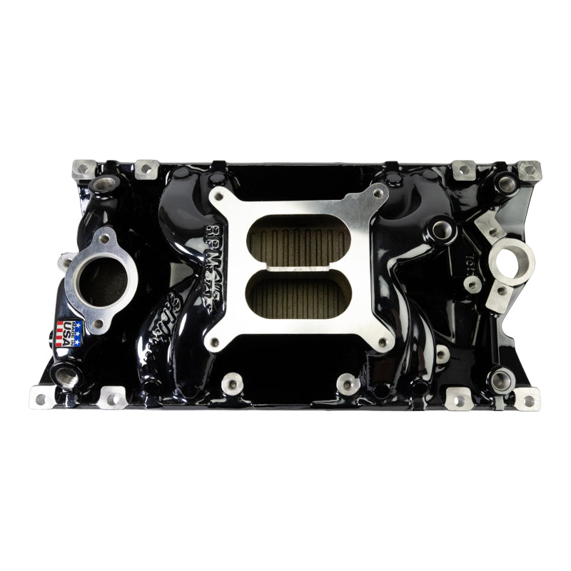 Edelbrock RPM Air-Gap Manifold for Small-Block Chevy Vortec - Black Plasma Finish-thumbmail-1