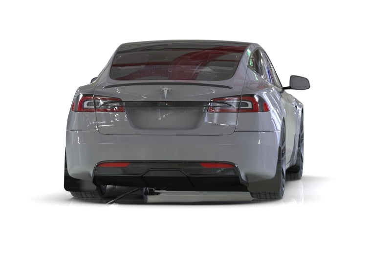 Rally Armor 21-23 Tesla Model S / S Plaid Black UR Mud Flap w/ White Logo-thumbmail-5