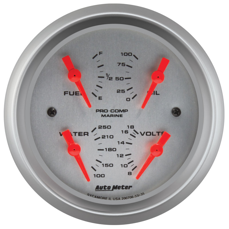 Autometer Marine Silver 3-3/8in Gauge-thumbmail-1