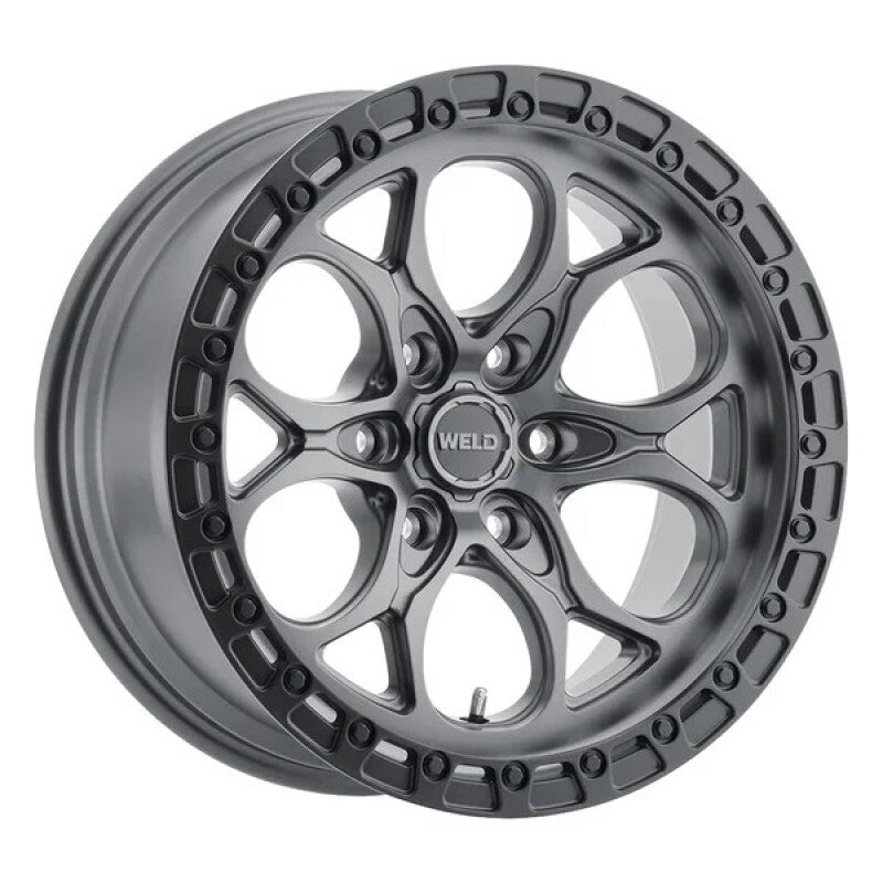 Weld 17x9 Ledge 6 6x139.7  ET00 BS 5.00 Satin GUN / Satin BLK Ring 106.1-thumbmail-1