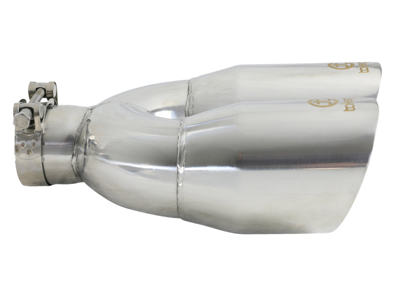 aFe Takeda 2.5in 304 Stainless Steel Clamp-on Exhaust Tip Drivers Side 2.5in Inlet 4inDual- Polished-thumbmail-5