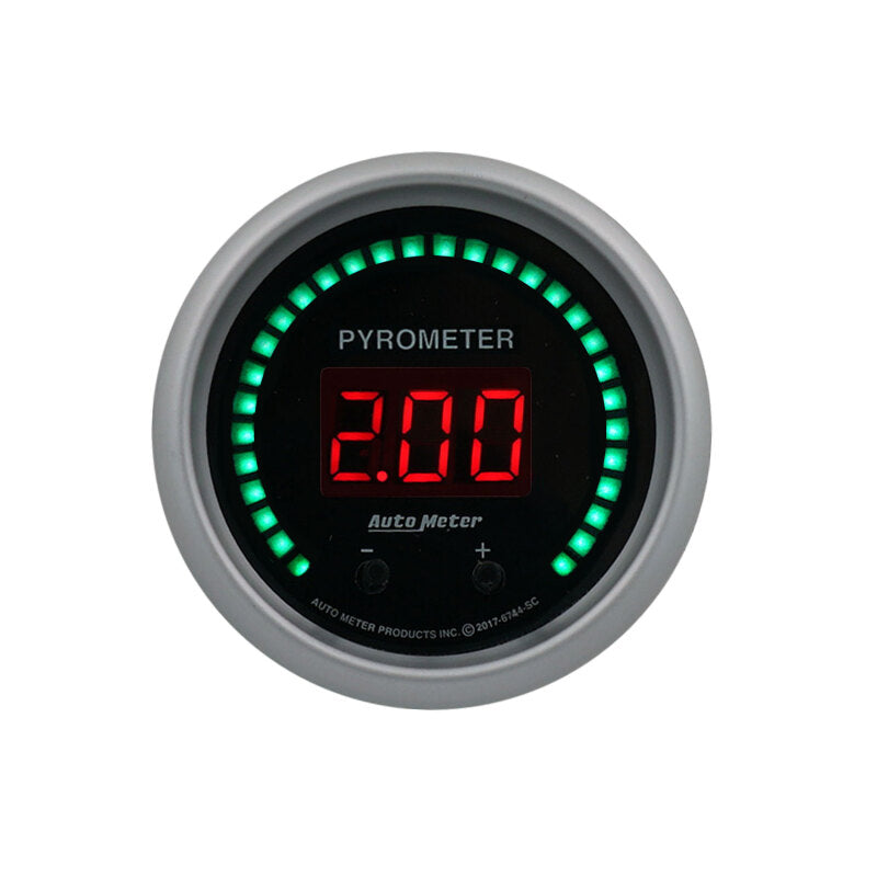Autometer 52.4mm Black Two Channel 0-2000 Degree Pyrometer (EGT) Sport-Comp Elite Digital Gauge-thumbmail-2