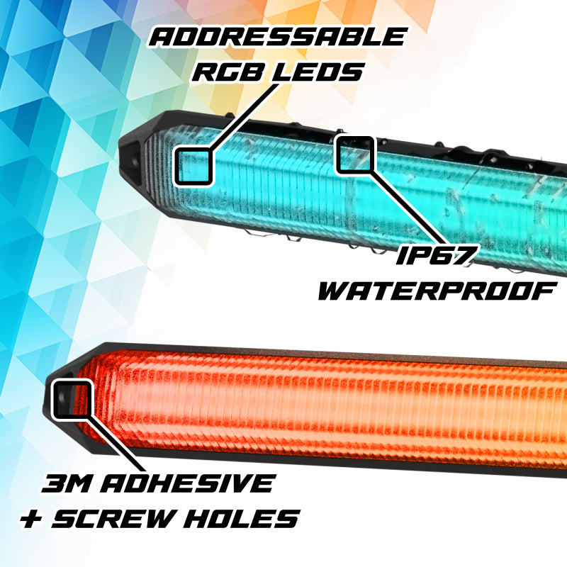 XK Glow 6in XKmax DRL Truck Grill Flexible Light App Cntl Bar 2pc-thumbmail-3