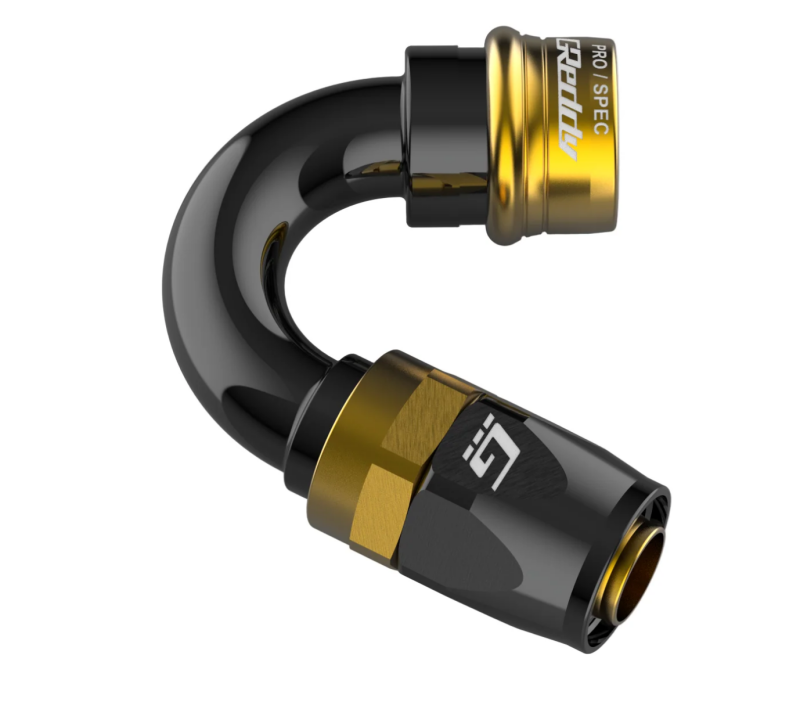 GReddy PRO/SPEC AN06 120 Degree Quick-Release Swivel Hose End(s) - Black / Gold-thumbmail-1