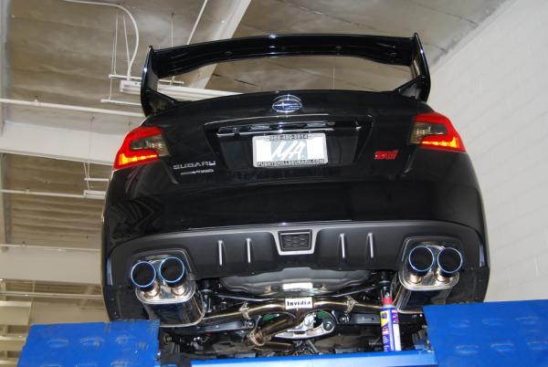 Invidia 15+ Subaru WRX/STI 4Dr Q300 Twin Outlet Rolled Titanium Burnt Quad Tip Cat-Back Exhaust-thumbmail-5