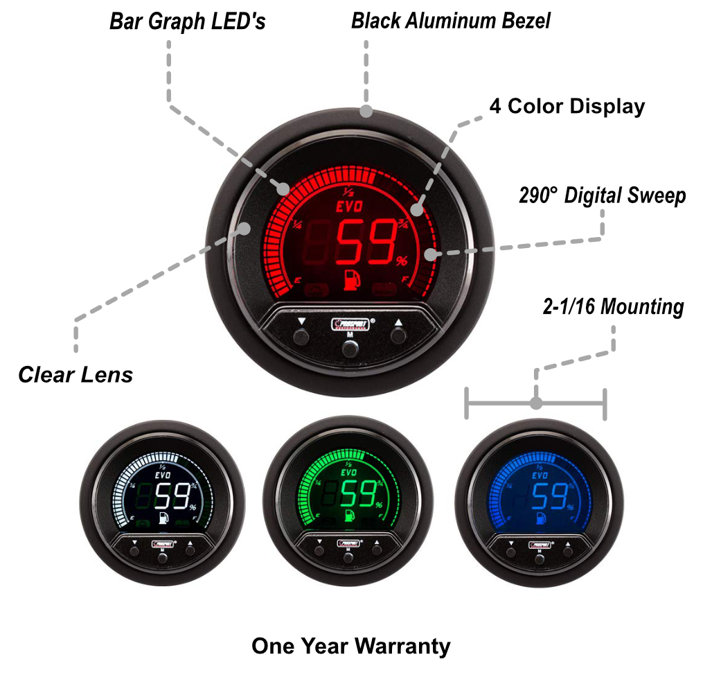 2-1/16" Premium Evo Electrical Fuel Level Gauge-thumbmail-2