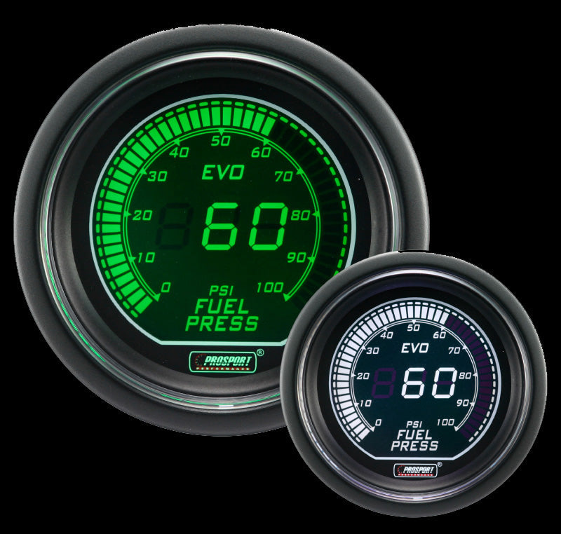 2-1/16" Evo Electrical White and Green Fuel Pressure Gauge-thumbmail-4