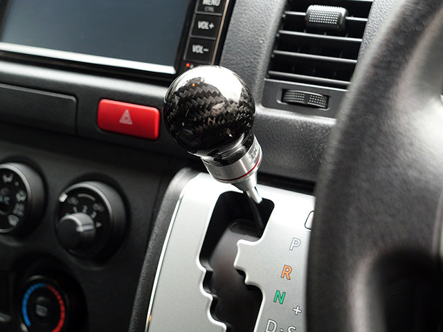 HKS 51999-AT007 carbon shift knob installed in Toyota Alphard