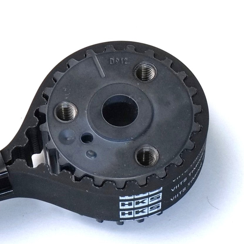 HKS VIITS-EG001 timing belt engagement on the 312A3 crank pulley