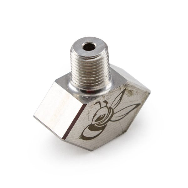Killer B Motorsport 868 dual oil sender adapter side view with threaded ports