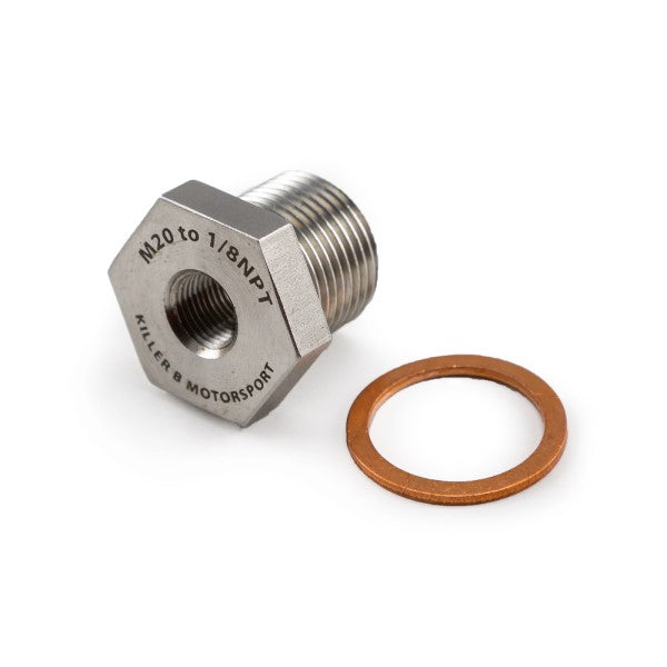 Killer B OEMNPT M20 to 1/8 NPT oil temperature sensor adapter