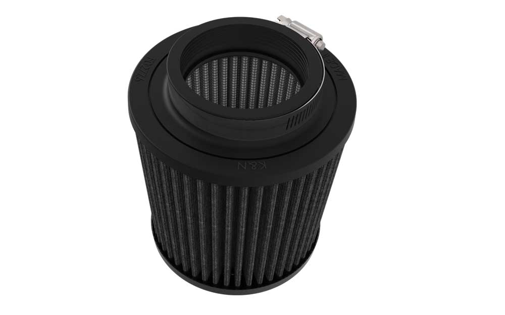 K&N RP-3137HBK Dryflow universal clamp-on air filter — flange and underside view