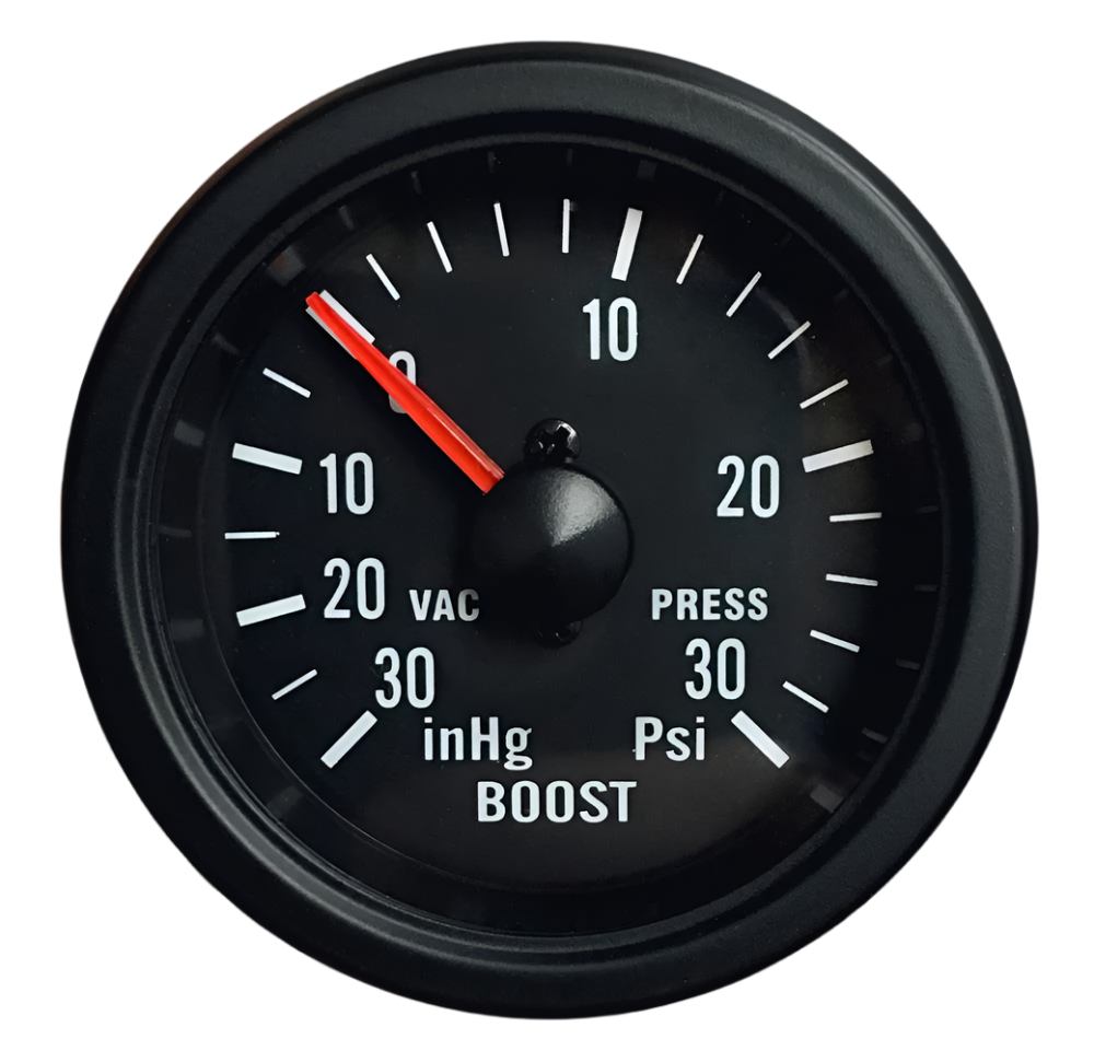 2-1/16" Mechanical Boost Gauge Clear Lens White LED-thumbmail-1