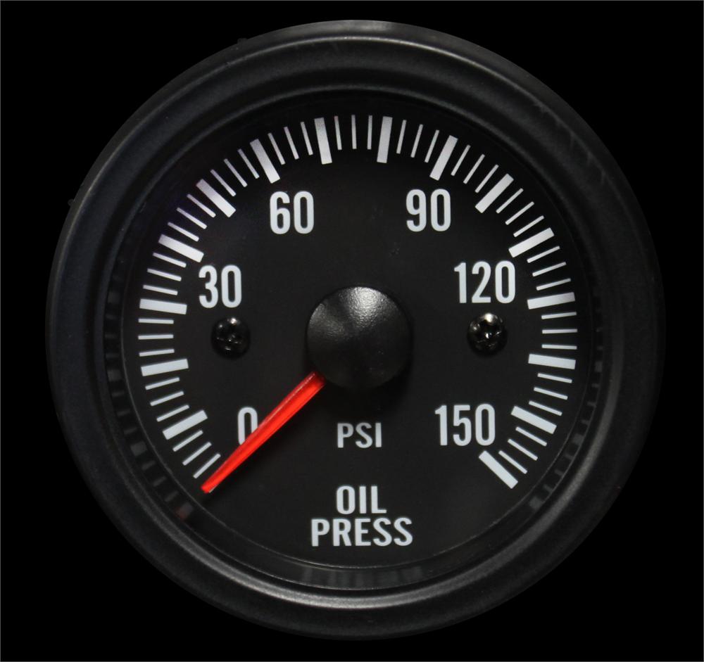 2-1/16" Electrical Oil Pressure Gauge Clear Lens White LED-thumbmail-3