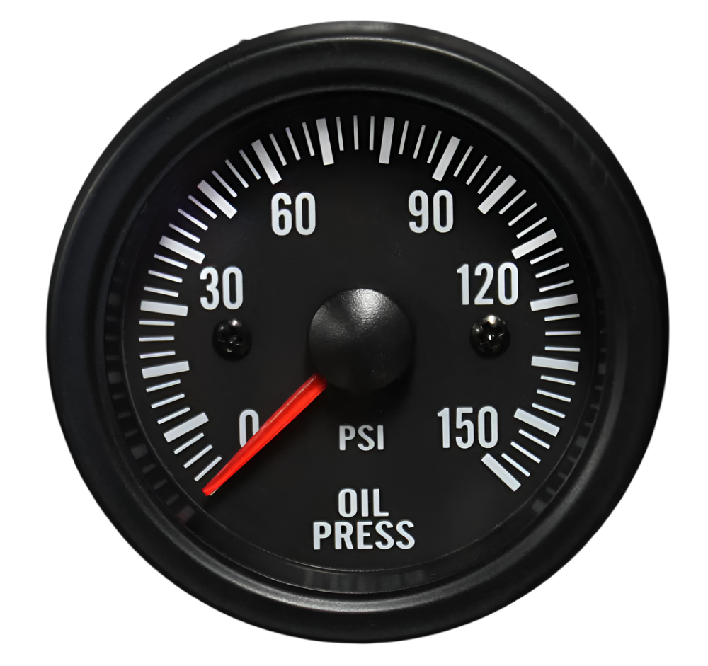 2-1/16" Electrical Oil Pressure Gauge Clear Lens White LED-thumbmail-1