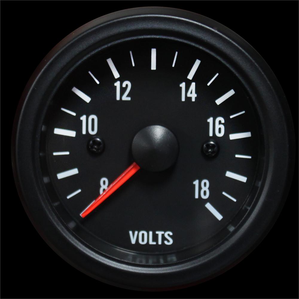 2-1/16" Volt Gauge Clear Lens White LED-thumbmail-2