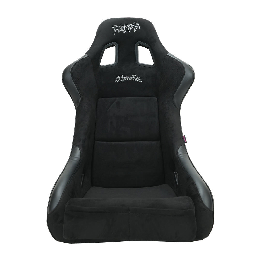 NRG Anti Chromatic Black large bucket seat front three-quarter view
