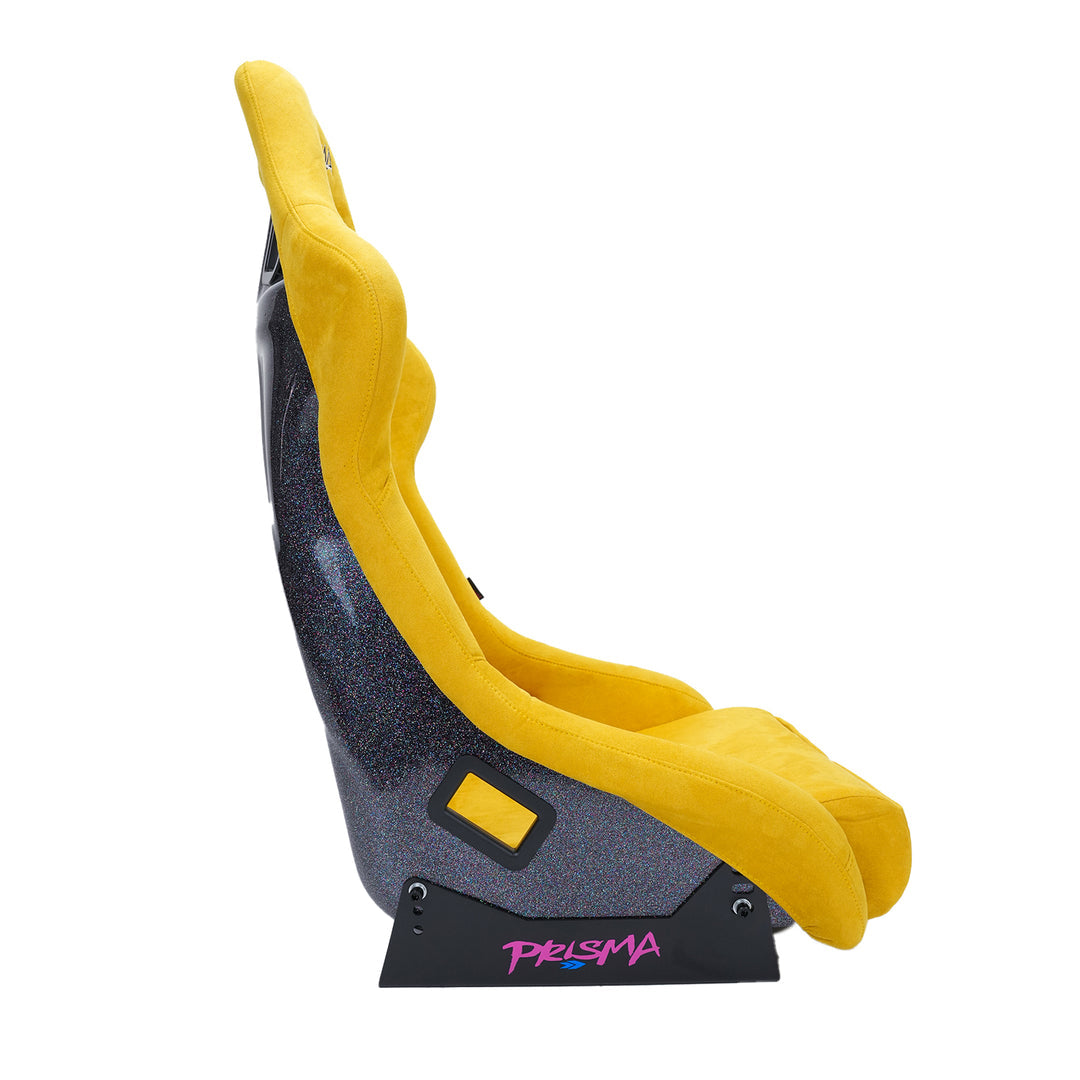 NRG Prisma mustard yellow large bucket seat side view