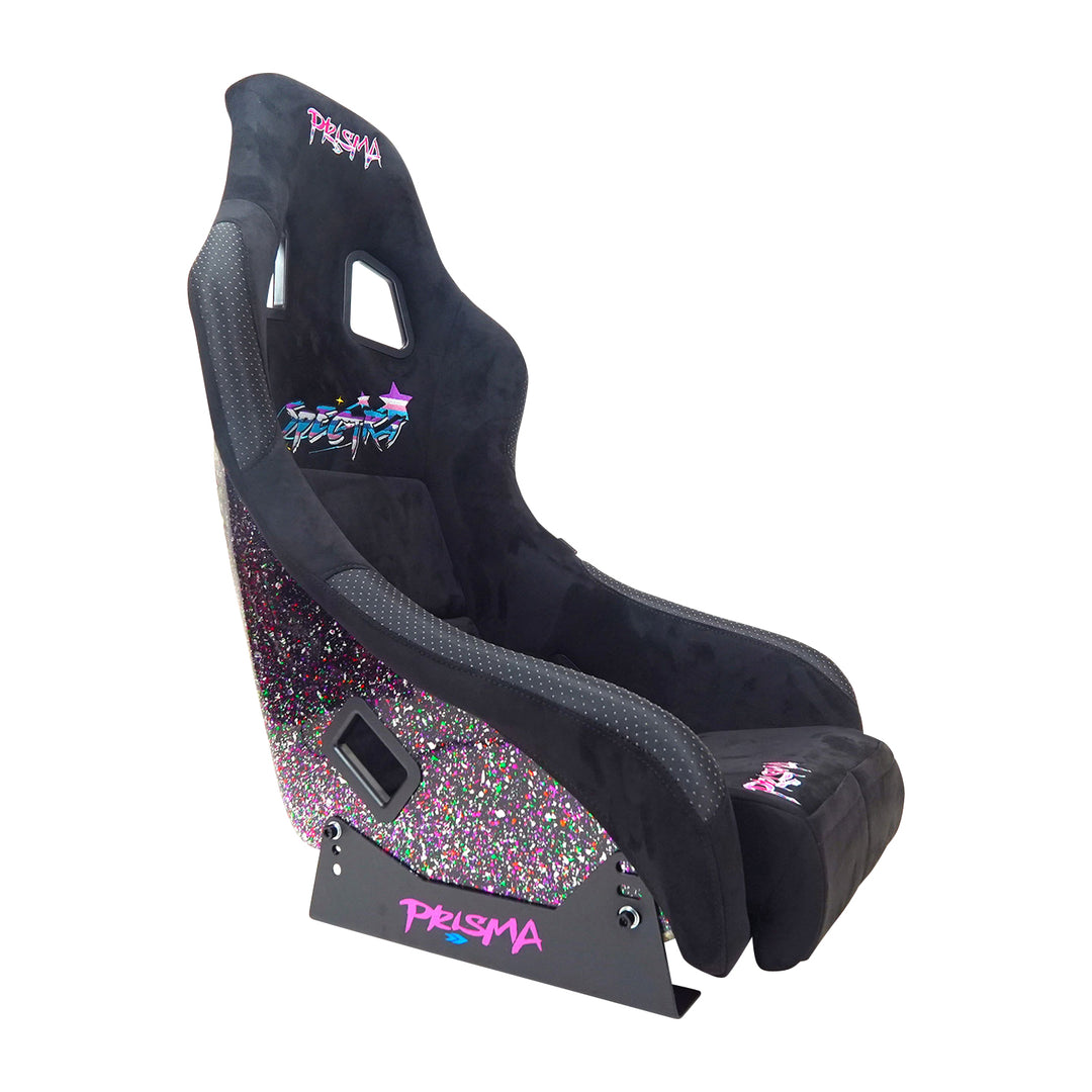 NRG SPECTRA black medium bucket seat front three-quarter view
