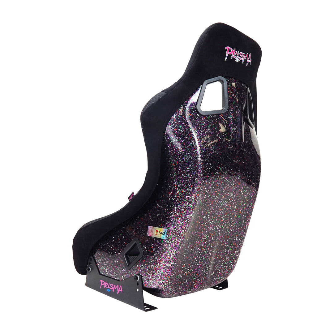 NRG SPECTRA black medium bucket seat rear three-quarter view