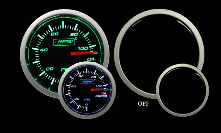 2-1/16" Green/White Oil Pressure Gauge-thumbmail-4
