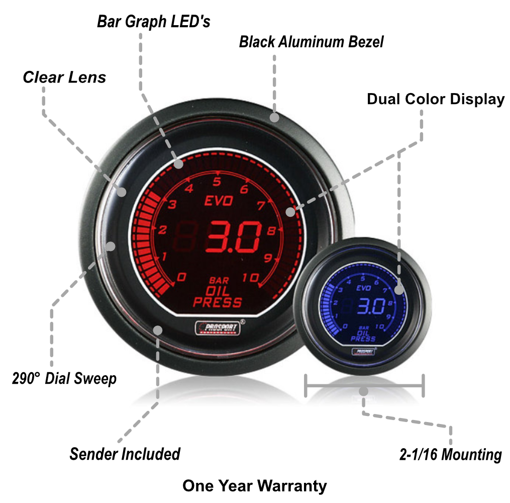 52mm Evo Electrical Oil Pressure Gauge-BAR-thumbmail-3