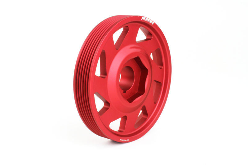 PERRIN PHP-ENG-100RD red lightweight crank pulley, front view