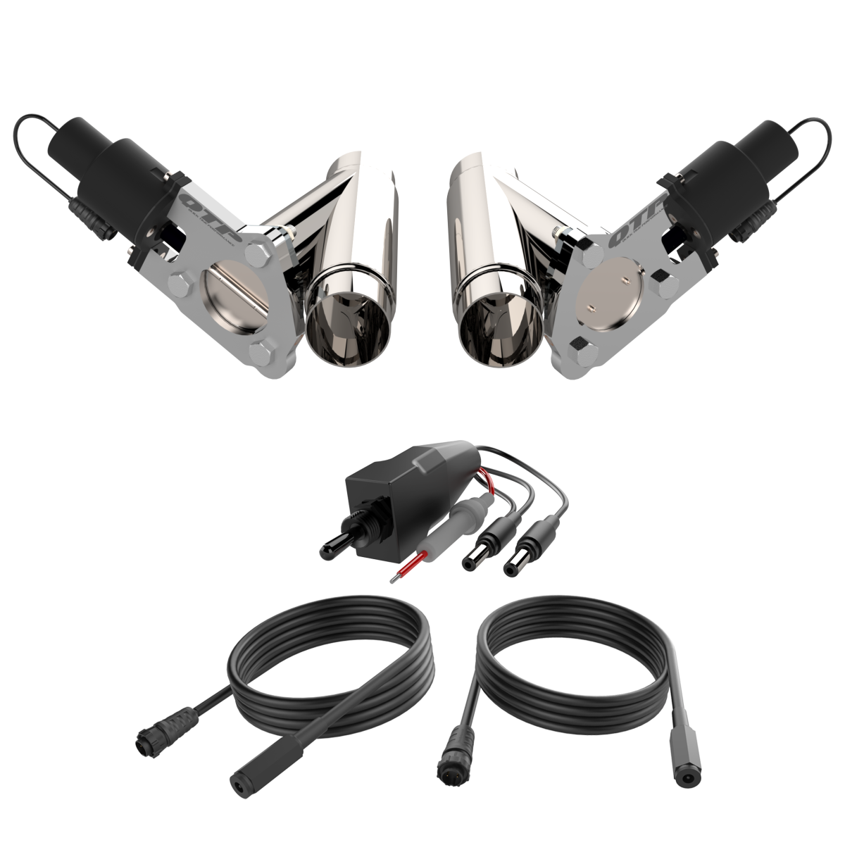 QTP QTEC45CP dual electric exhaust cutout kit, view 1