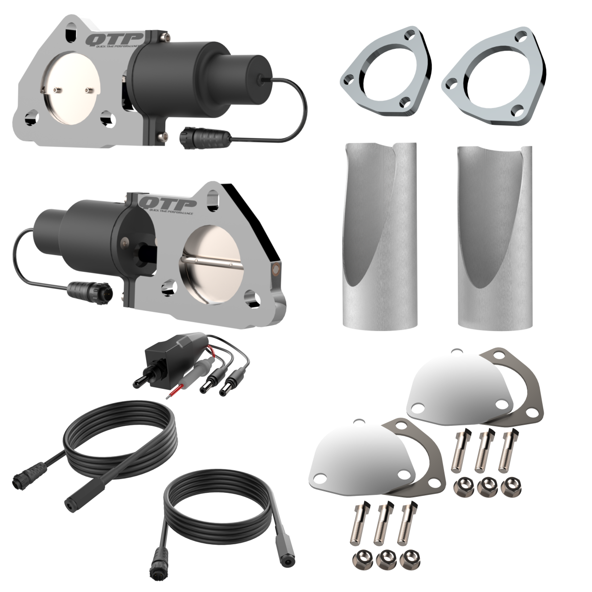 QTP QTEC50DIY dual electric exhaust cutout kit, view 2