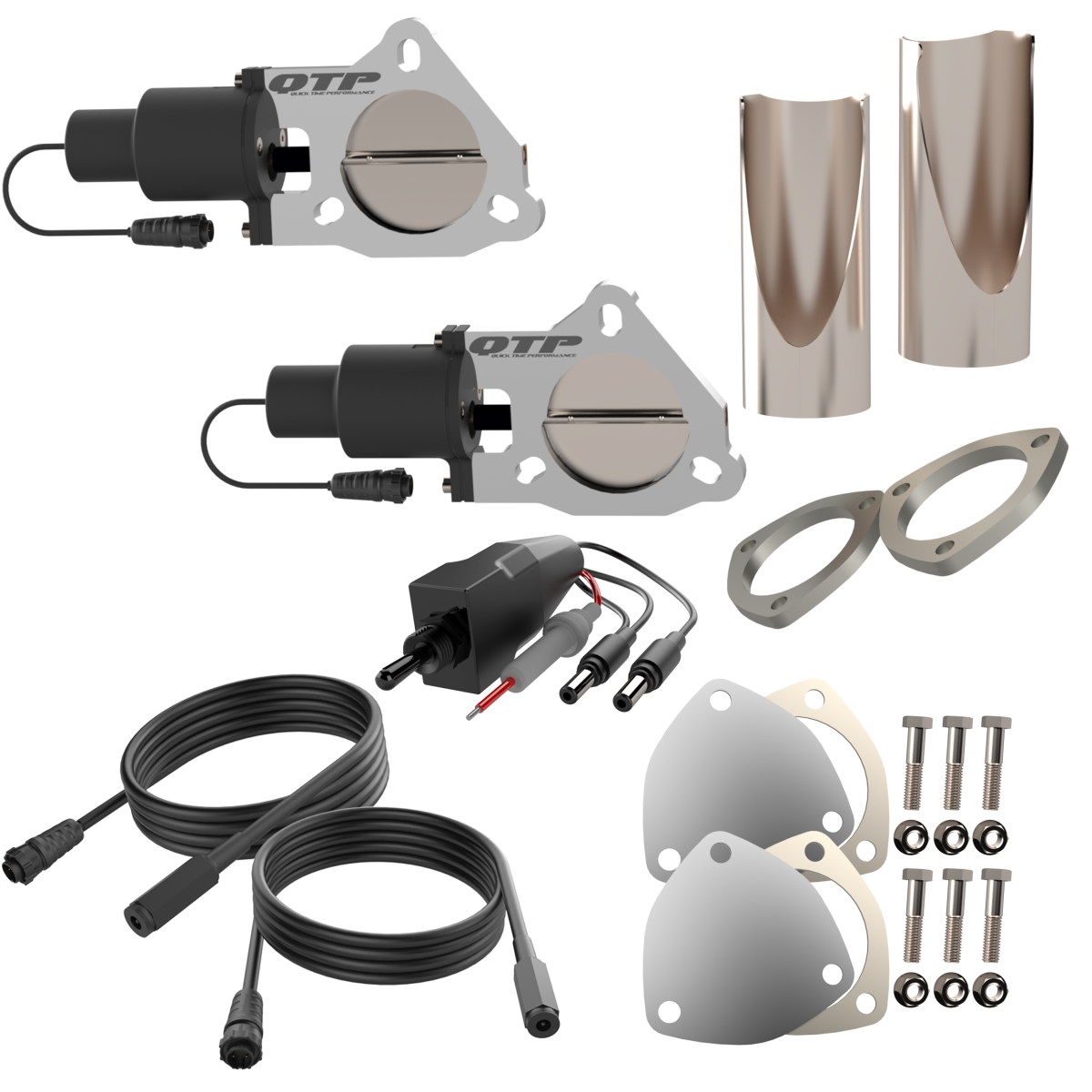 QTP QTEC55DIY dual electric exhaust cutout kit, view 3