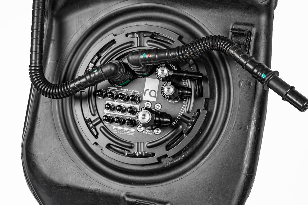 Radium 20-1112 Corvette fuel hanger surge tank installed view