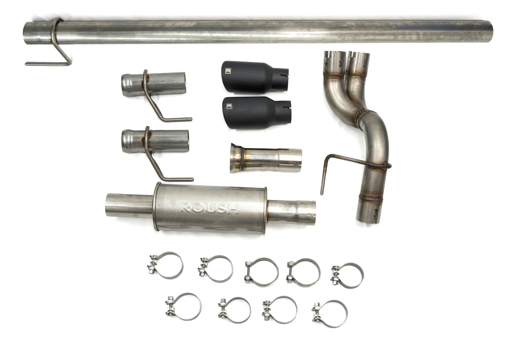 Roush 422345 F-150 black-tip rear-exit cat-back exhaust kit