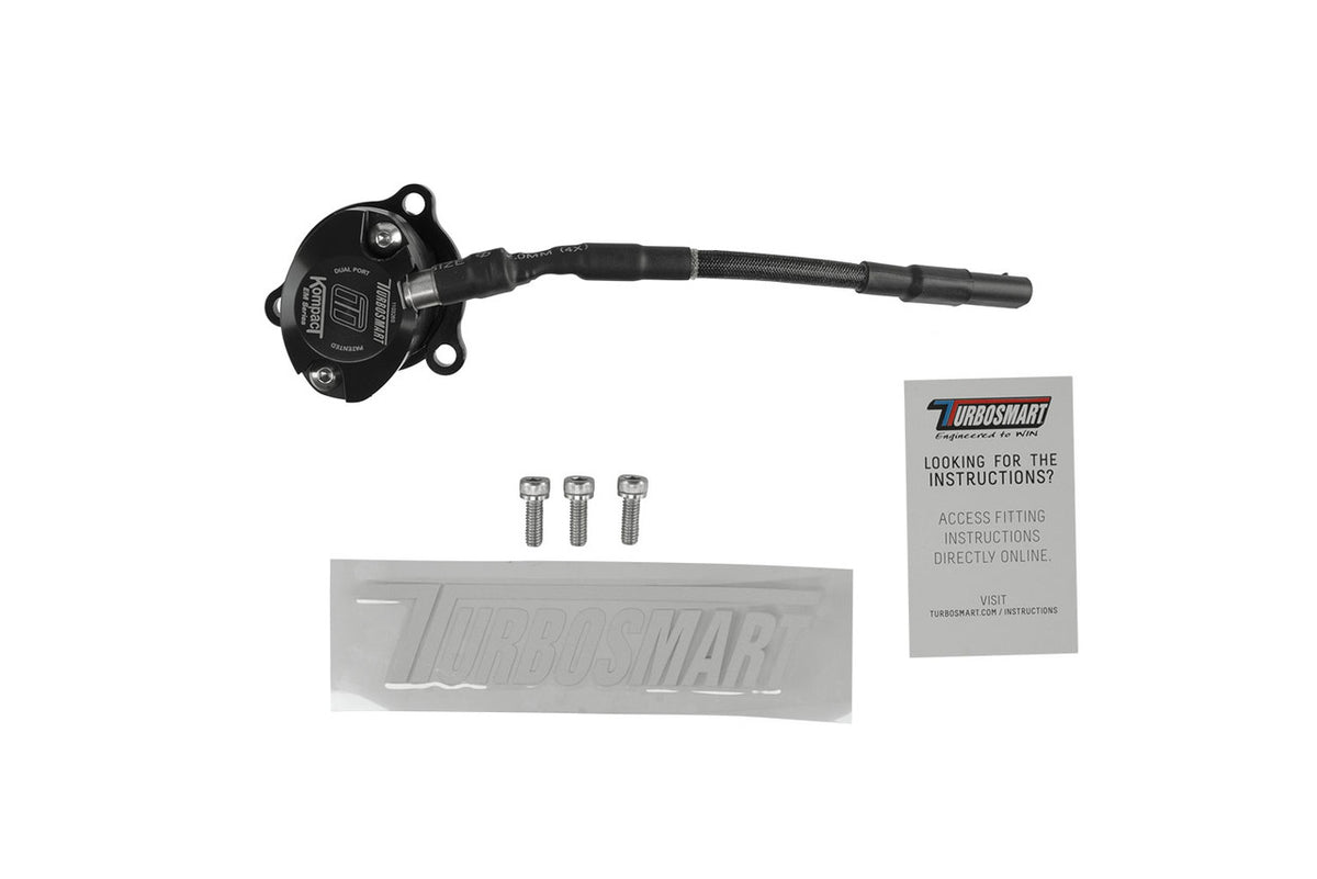 Turbosmart TS-0223-1039 Dual Port VR35 Kompact EM blow-off valve with cable and mounting hardware