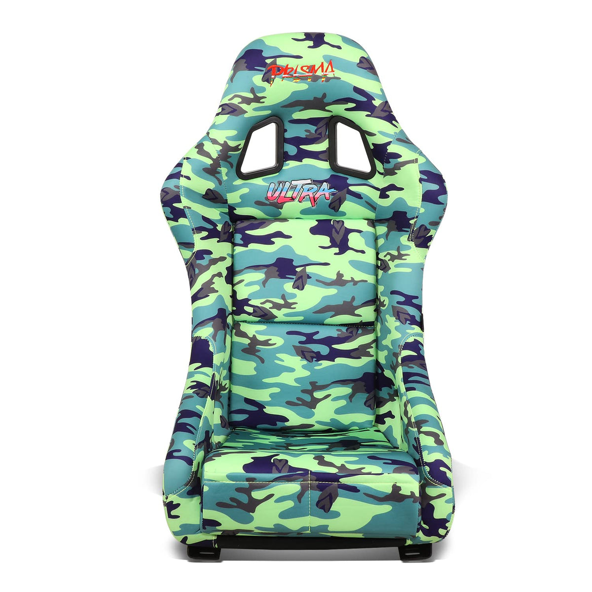 NRG FRP Bucket Seat PRISMA Green Camo Edition Vegan Matl. w/ Phone Pkt. - Green Pearl Back - Medium — FRP-303-GIJ — verified product view 1