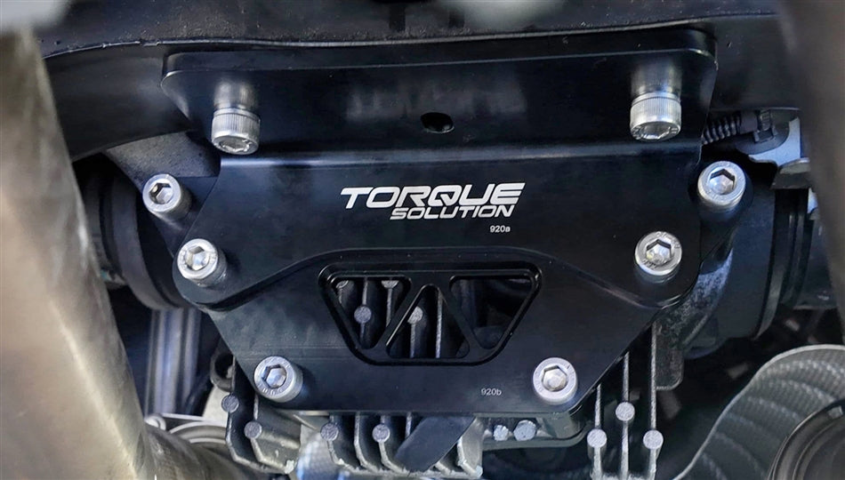 Torque Solution Billet Rear Differential Brace: Toyota GR Supra / BMW M240i, M340i, G42, G2X, A9X Z4 — TS-GR-920; installed view 2