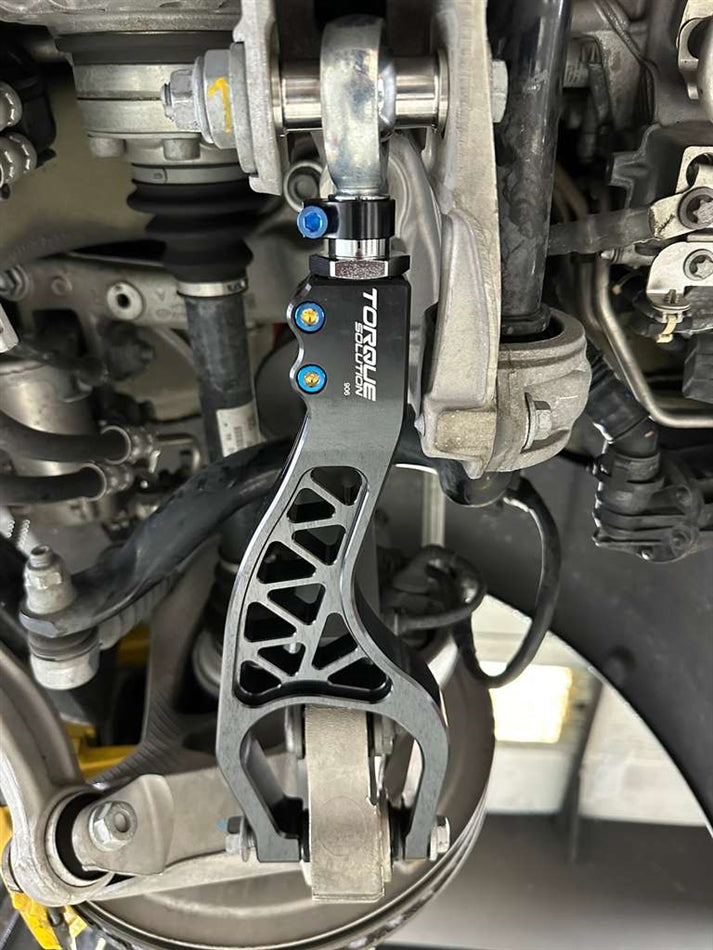 Torque Solution Porsche 911 991/992 C2/C4/TT Adjustable Rear Lower Control Arms — TS-POR-906; installed view 3