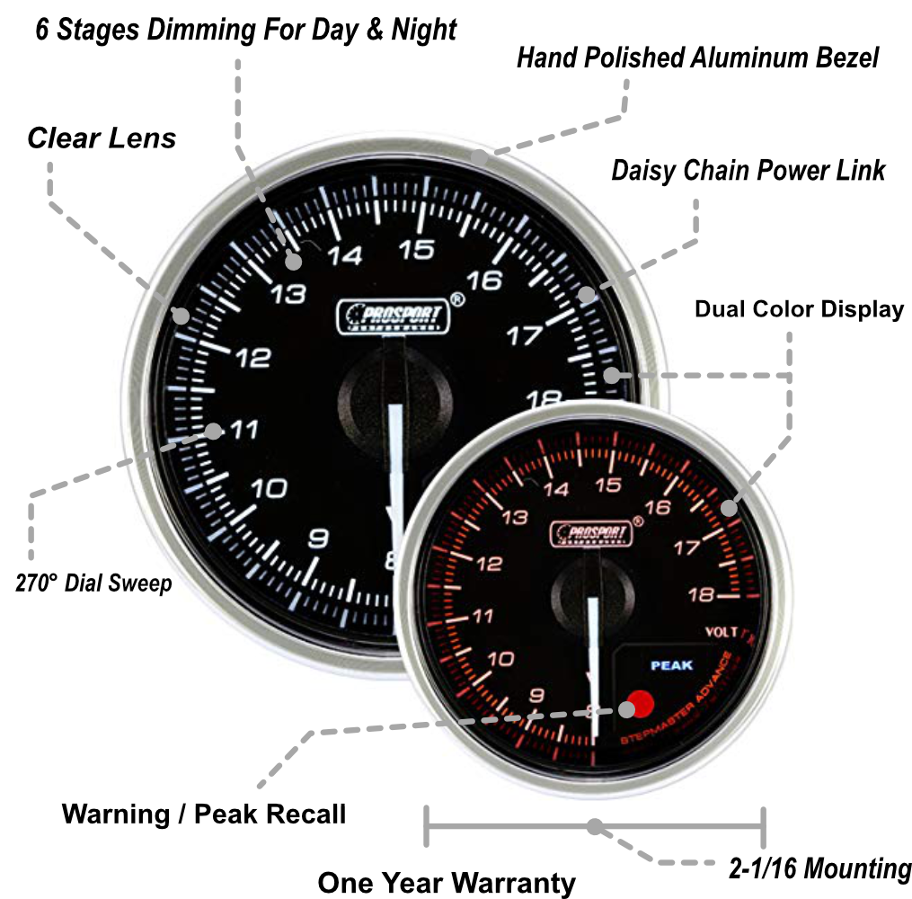 2-1/16" Supreme Electrical Volt Gauge-thumbmail-2