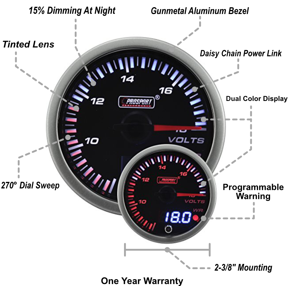 2-3/8" JDM Electrical Volt Gauge-thumbmail-2