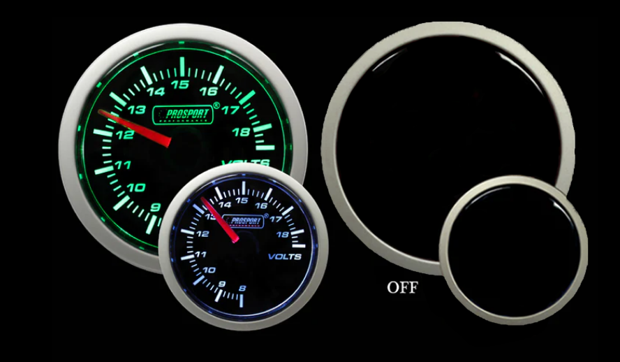 2-1/16" Green/White Volt Gauge-thumbmail-4