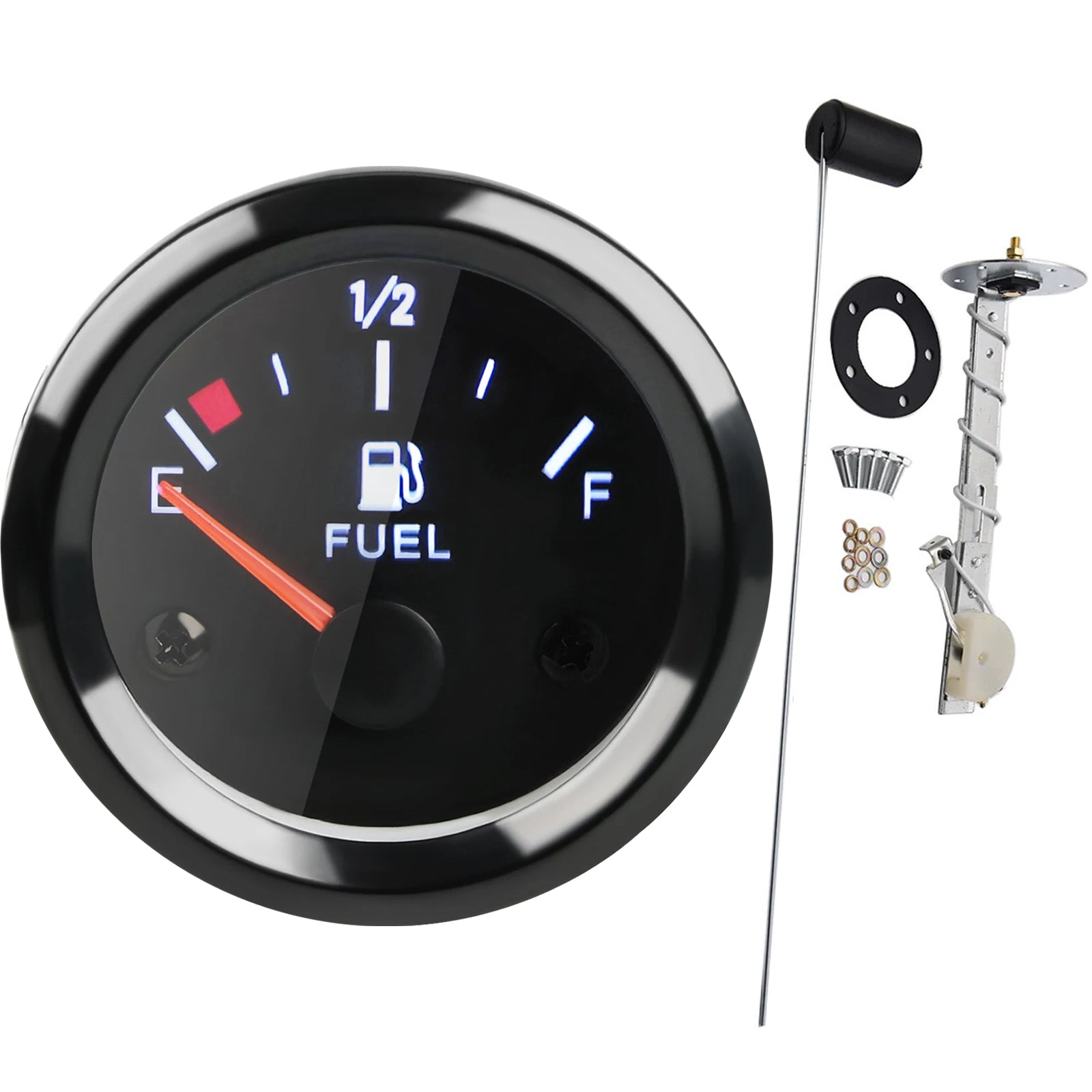 2-1/16" Electrical Fuel level Gauge Clear Lens White LED-thumbmail-4