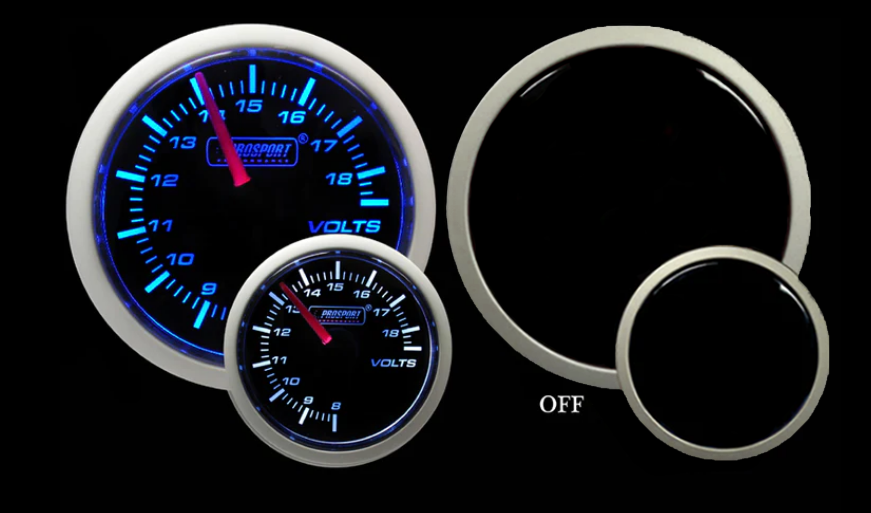 2-1/16" Blue/White Volt Gauge-thumbmail-4