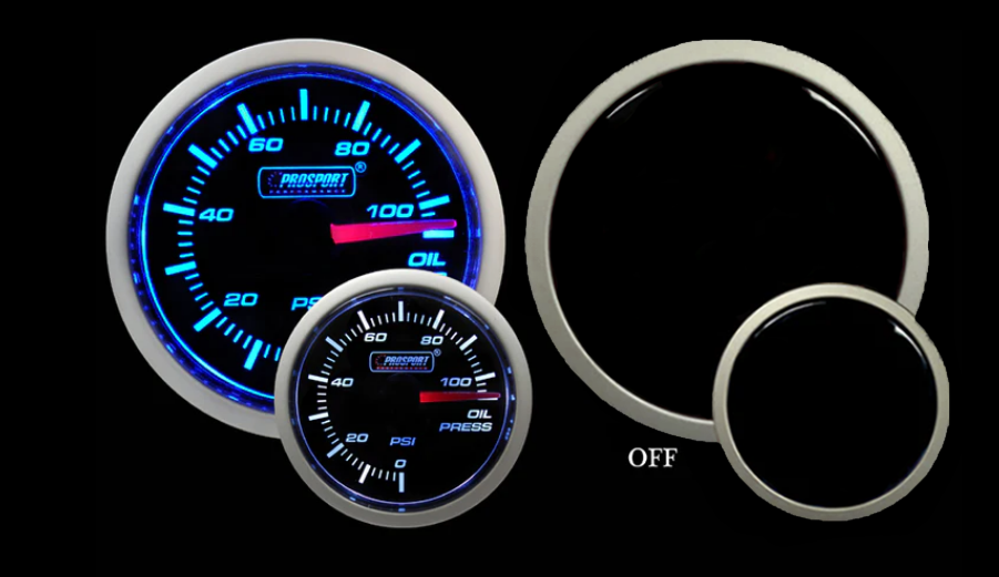 2-1/16" Blue/White Oil Pressure Gauge-thumbmail-4